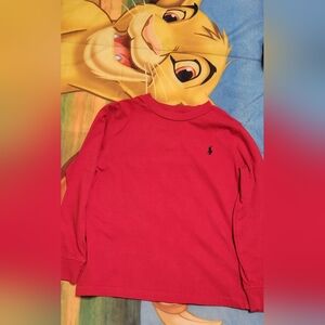 Polo by Ralph Lauren Kids Bright Red Long Sleeve Tee